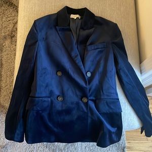 Navy blue velvet Vince women’s blazer